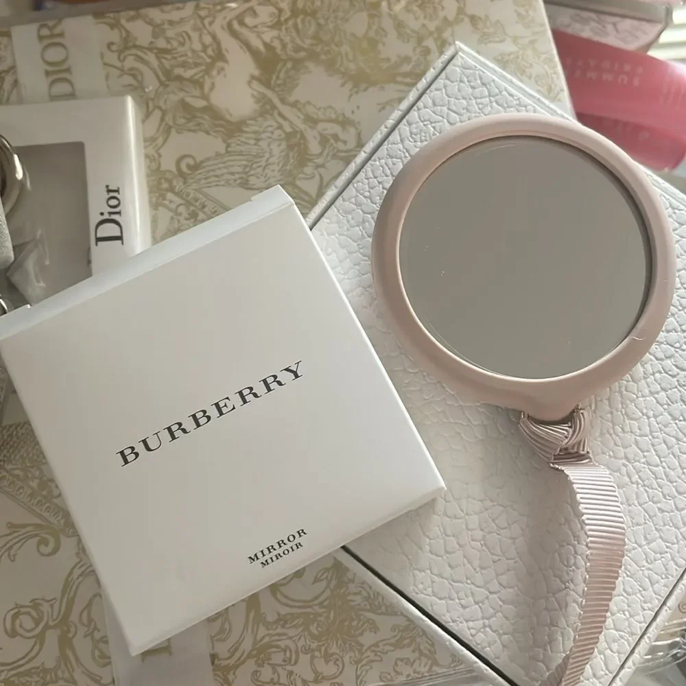 Burberry Pink Heart Keychain And Burberry Pink Mirror